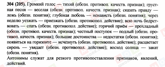 ГДЗ Російська мова 9 клас сторінка 304(205)
