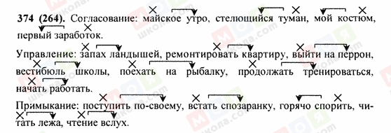 ГДЗ Російська мова 9 клас сторінка 374(264)