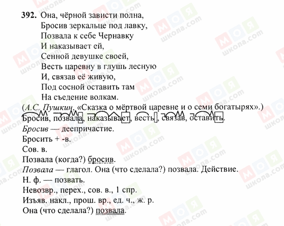 ГДЗ Російська мова 6 клас сторінка 392