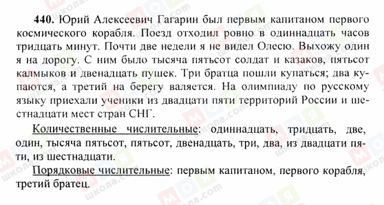 ГДЗ Російська мова 6 клас сторінка 440