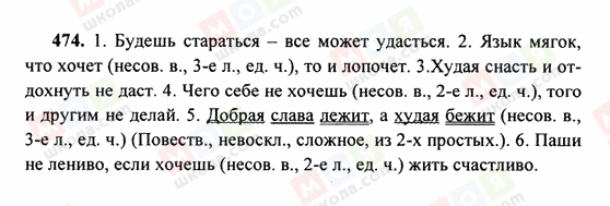 ГДЗ Російська мова 6 клас сторінка 474