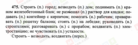 ГДЗ Російська мова 6 клас сторінка 475