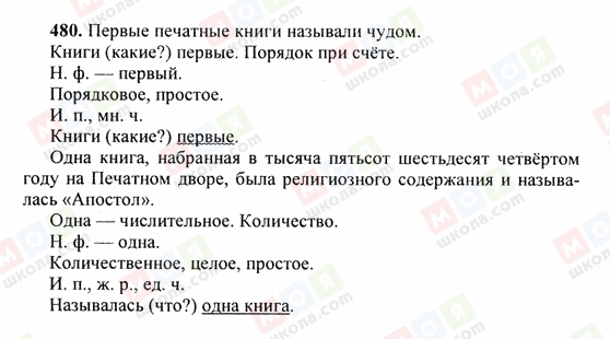 ГДЗ Російська мова 6 клас сторінка 480