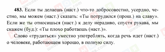 ГДЗ Російська мова 6 клас сторінка 483