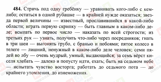 ГДЗ Російська мова 6 клас сторінка 484