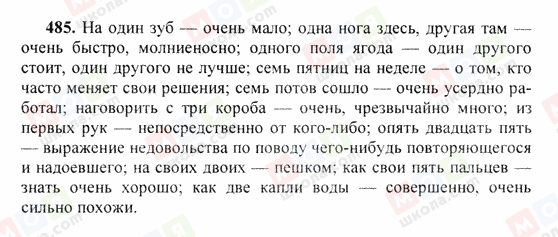 ГДЗ Російська мова 6 клас сторінка 485