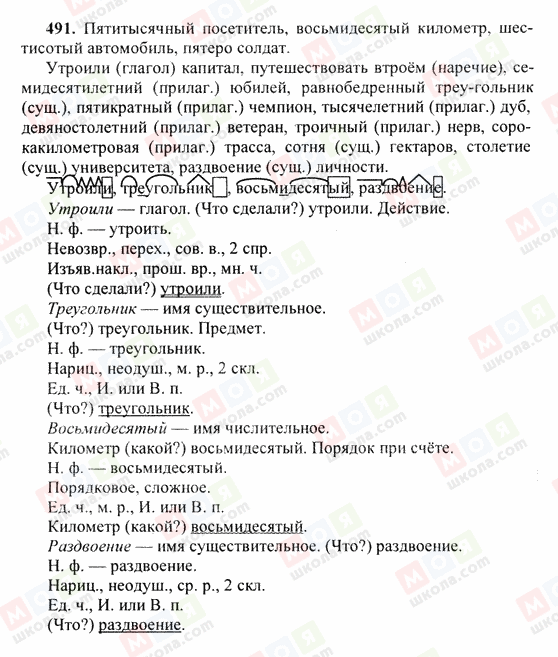 ГДЗ Російська мова 6 клас сторінка 491