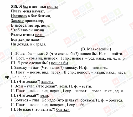 ГДЗ Русский язык 6 класс страница 518
