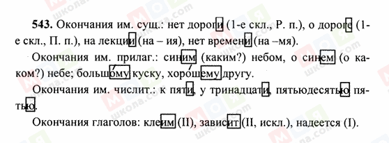 ГДЗ Російська мова 6 клас сторінка 543