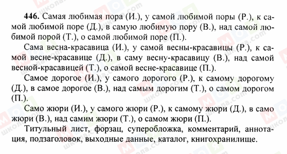 ГДЗ Російська мова 6 клас сторінка 446