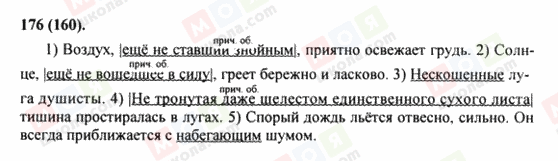 ГДЗ Російська мова 8 клас сторінка 176(160)