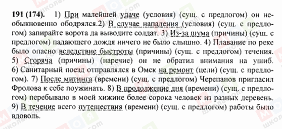 ГДЗ Російська мова 8 клас сторінка 191(174)