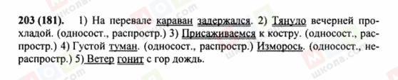 ГДЗ Російська мова 8 клас сторінка 203((181)