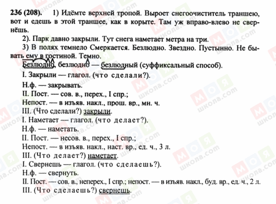 ГДЗ Русский язык 8 класс страница 236(208)