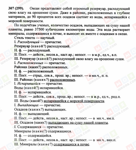 ГДЗ Російська мова 8 клас сторінка 307(299)