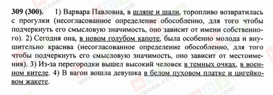 ГДЗ Російська мова 8 клас сторінка 309(300)