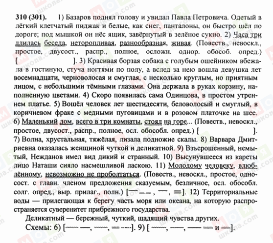 ГДЗ Російська мова 8 клас сторінка 310(301)