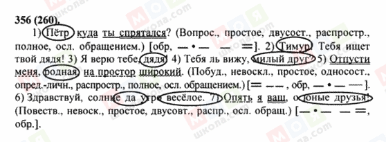 ГДЗ Російська мова 8 клас сторінка 356(260)