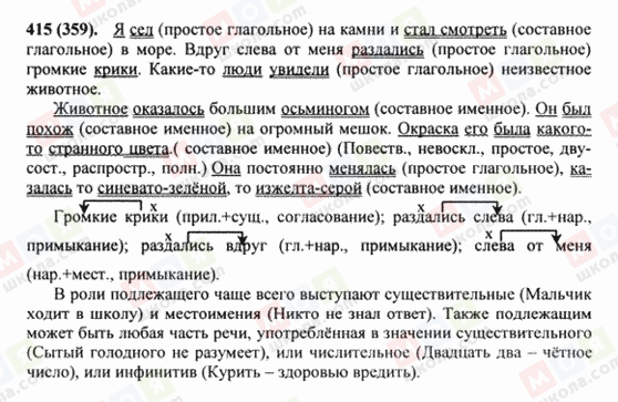 ГДЗ Російська мова 8 клас сторінка 415(359)