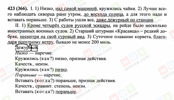 ГДЗ Російська мова 8 клас сторінка 423(366)