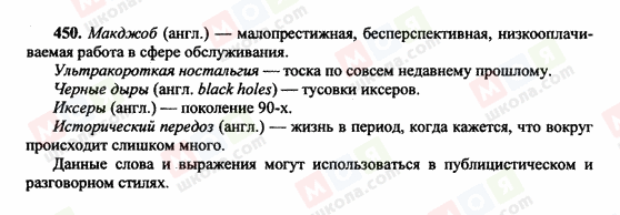 ГДЗ Російська мова 10 клас сторінка 450