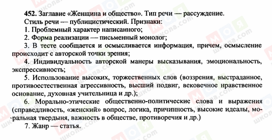 ГДЗ Російська мова 10 клас сторінка 452