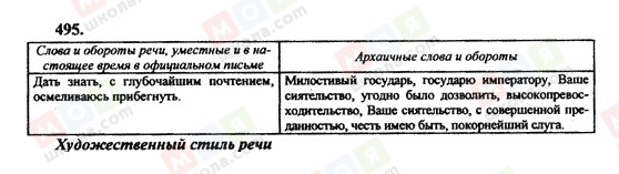 ГДЗ Російська мова 10 клас сторінка 495