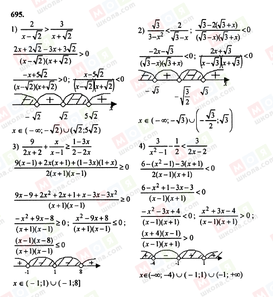 ГДЗ Алгебра 8 клас сторінка 695