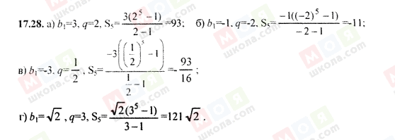 ГДЗ Алгебра 9 клас сторінка 17.28