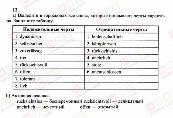 ГДЗ Немецкий язык 10 класс страница 12