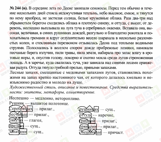 ГДЗ Російська мова 10 клас сторінка 244(н)