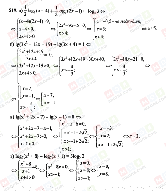 ГДЗ Алгебра 10 класс страница 519