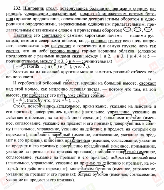 ГДЗ Російська мова 10 клас сторінка 232