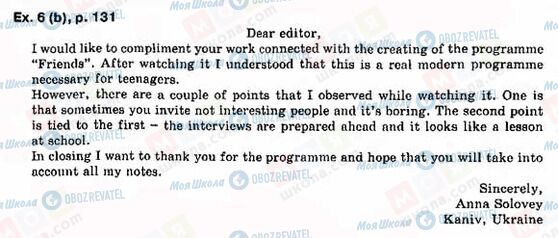 ГДЗ Англійська мова 9 клас сторінка Ex.-6(b),-p.-131.