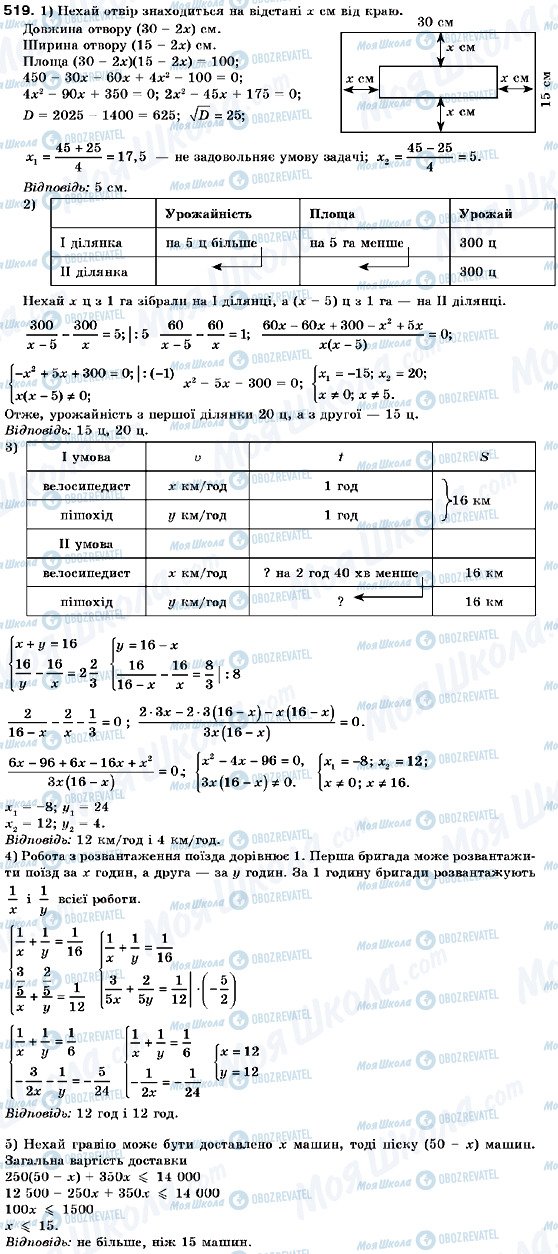 ГДЗ Алгебра 9 клас сторінка 519