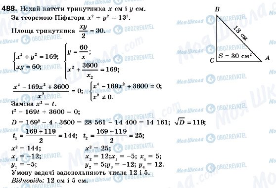 ГДЗ Алгебра 9 клас сторінка 488