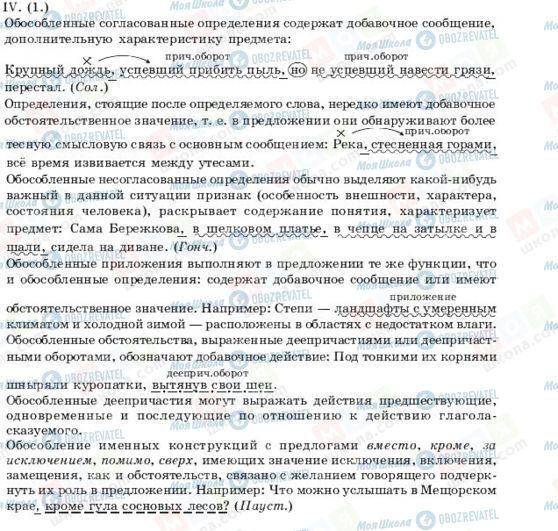 ГДЗ Російська мова 11 клас сторінка IV(1)