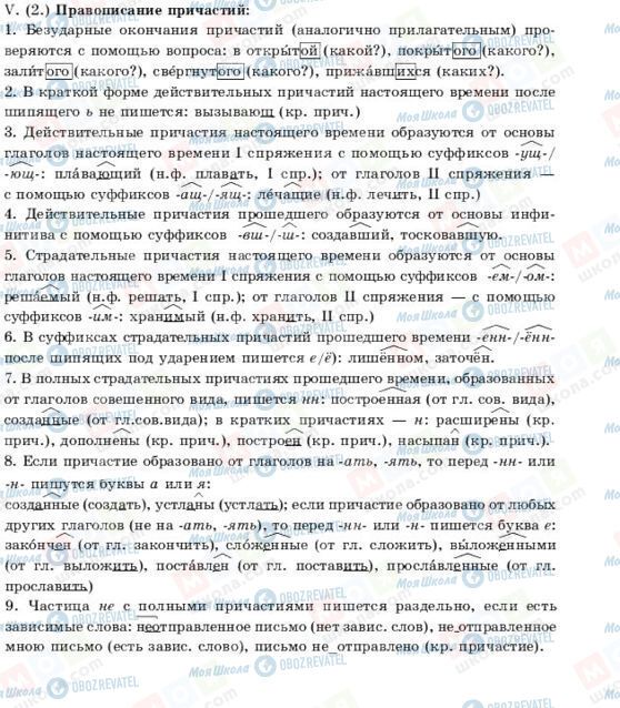 ГДЗ Російська мова 11 клас сторінка V(20