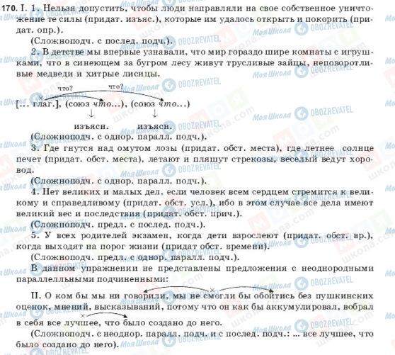ГДЗ Російська мова 9 клас сторінка 170