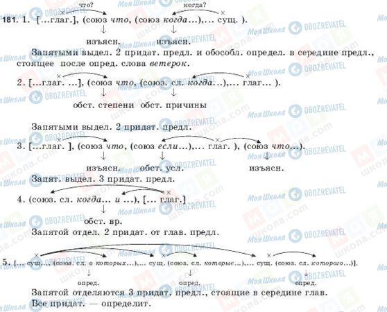 ГДЗ Російська мова 9 клас сторінка 181