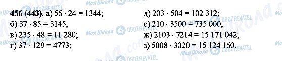 ГДЗ Математика 5 клас сторінка 456(443)