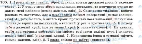 ГДЗ Українська мова 7 клас сторінка 106