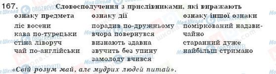ГДЗ Українська мова 7 клас сторінка 167