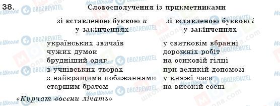 ГДЗ Українська мова 7 клас сторінка 38