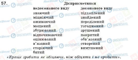 ГДЗ Українська мова 7 клас сторінка 57