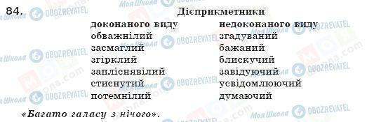 ГДЗ Українська мова 7 клас сторінка 84