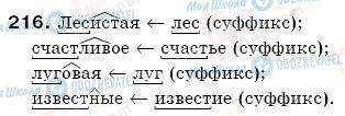 ГДЗ Російська мова 6 клас сторінка 216