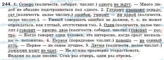 ГДЗ Російська мова 6 клас сторінка 244
