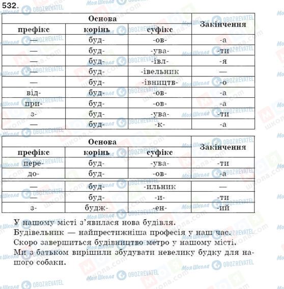 ГДЗ Українська мова 5 клас сторінка 532