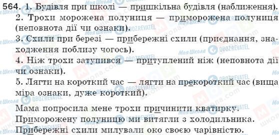 ГДЗ Українська мова 5 клас сторінка 564